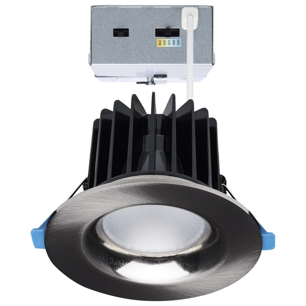 16/20/24 Watt LED Remote Driver Downlight; 27K/30K/35K/40K/50K CCT; Field Selectable; Round; Brushed