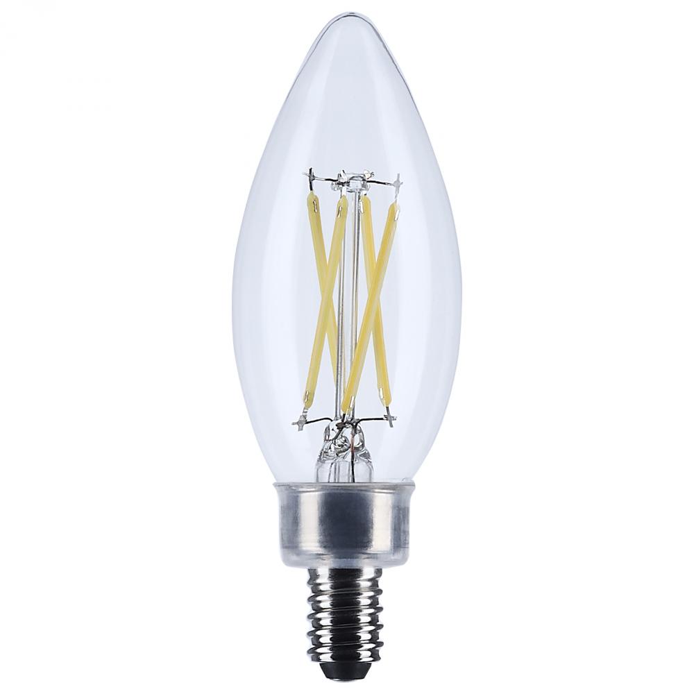 4 Watt B11 LED; Candelabra Base; Clear; 3000K CCT; 120 Volt; 10-pk