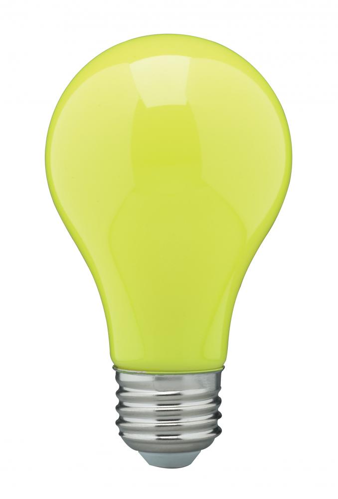 8 Watt A19 LED; Ceramic Yellow; Medium base; 360 deg. Beam Angle; 120 Volt