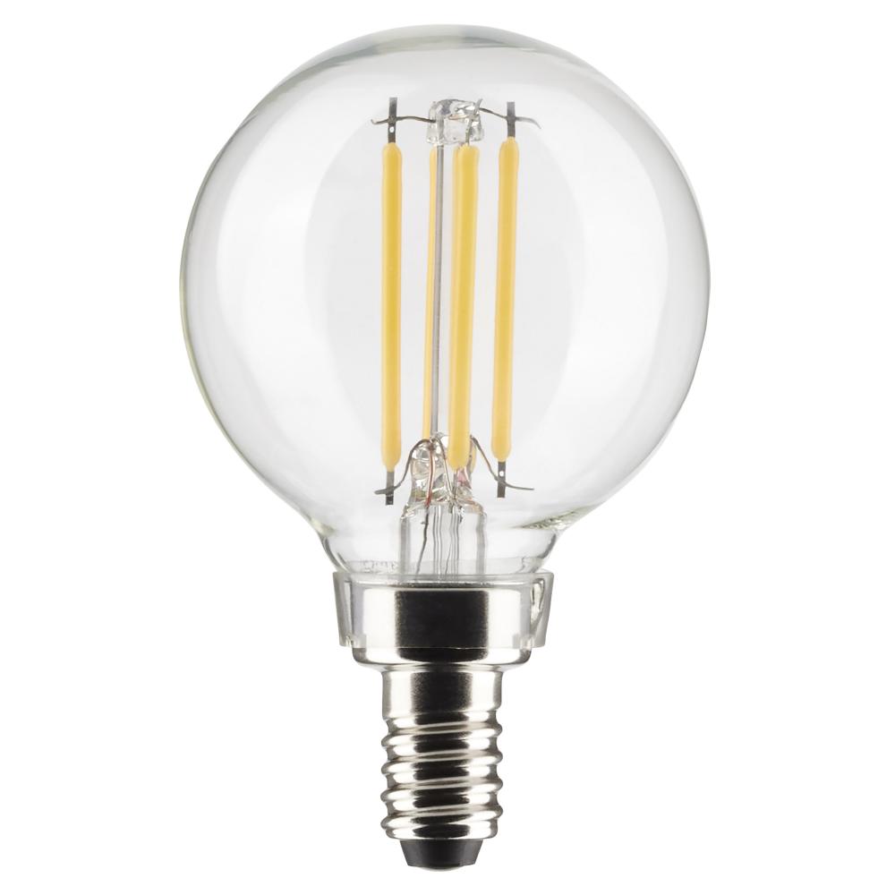 5.5 Watt G16.5 LED Filament; Clear; Candelabra Base; 2700K; 500 Lumens; 120 Volt; 2-Pack
