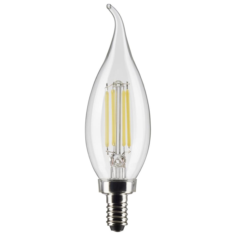 5.5 Watt CA10 LED Filament; Clear; Candelabra Base; 2700K; 500 Lumens; 120 Volt; 2-Pack