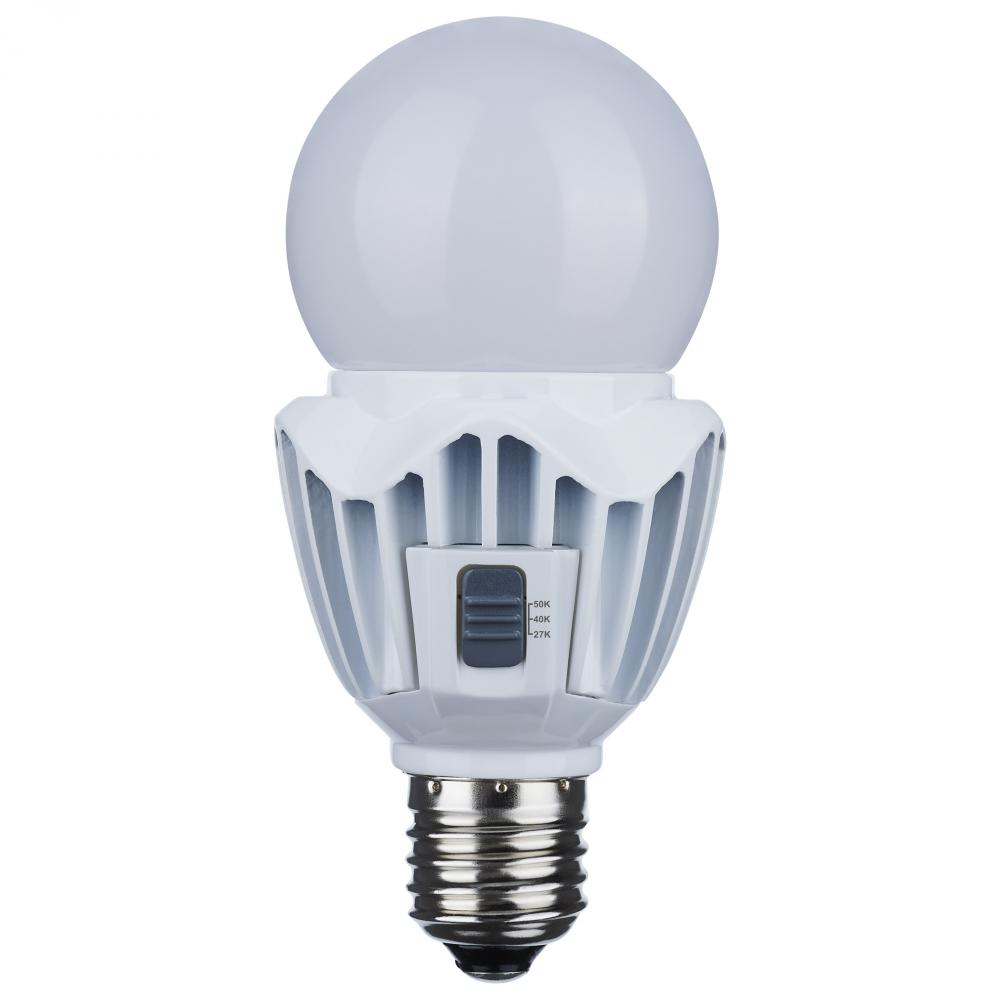 15 Watt LED A21; High Lumen Output; 27K/40K/50K CCT Selectable; Medium Base; White Finish; 120V-277V