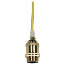 Satco Products Inc. 80/2461 - Medium base lampholder; 4pc. Solid brass; prewired; Uno ring; 10ft. 18/2 SVT Lemon Cord; Polished