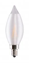 Satco Products Inc. S11300 - 2 Watt CA11 LED Filament; Satin Spun Clear; Candelabra base; 2700K; 120 Volt