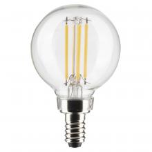 Satco Products Inc. S21811 - 4 Watt G16.5 LED Filament; Clear; Candelabra Base; 3000K; 350 Lumens; 120 Volt; 2-Pack