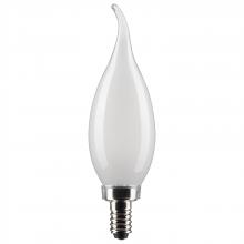 Satco Products Inc. S21884 - 5.5 Watt CA10 LED Filament; Frost Finish; Candelabra Base; 5000K; 120 Volt; 2-Card