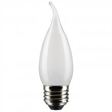 Satco Products Inc. S21886 - 4 Watt CA10 LED Filament; Frost Finish; Medium Base; 5000K; 120 Volt; 2-Pack