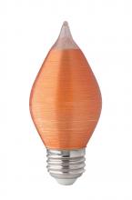 Satco Products Inc. S22712 - 4 Watt C15 LED Filament; Satin Spun; Amber; Medium base; 2100K; 240 Lumens; 120 Volt; Carded