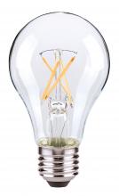Satco Products Inc. S8616 - 8 Watt A19 LED Filament; Clear; Medium base; 2700K; 800 Lumens; 120 Volt; Carded