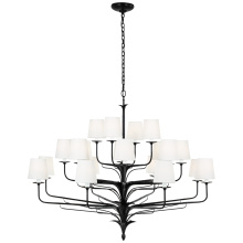 Visual Comfort & Co. Signature Collection CHC 5686WBK-L - Amalfi 50" Three-Tiered Chandelier