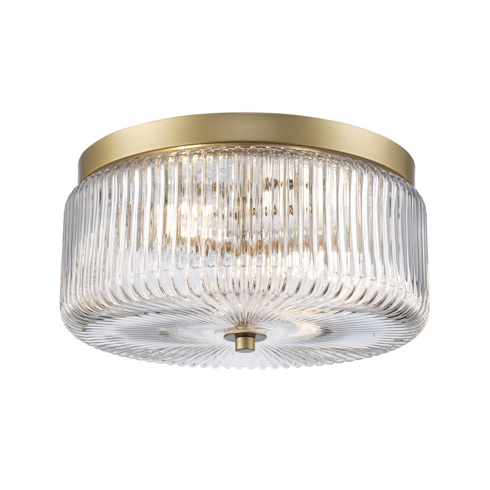 2LT FLUSHMOUNT RIBBED FACETED