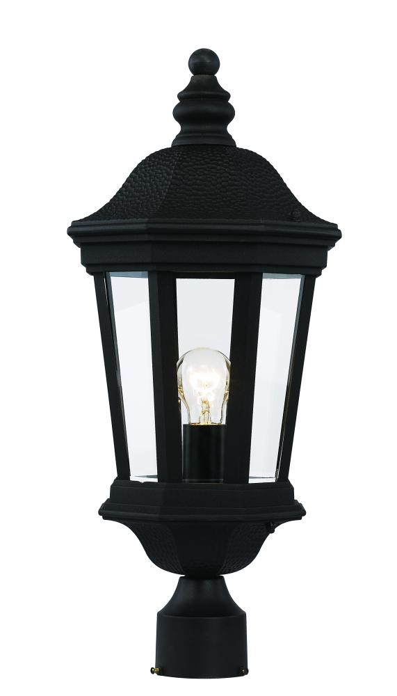1LT POST TOP-MED-BK-BEVELED