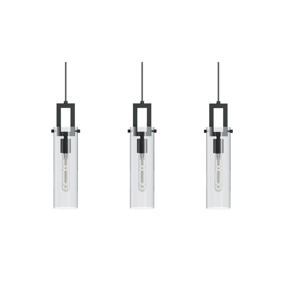 Houston 3 Light Linear Pendant, 60W, BK