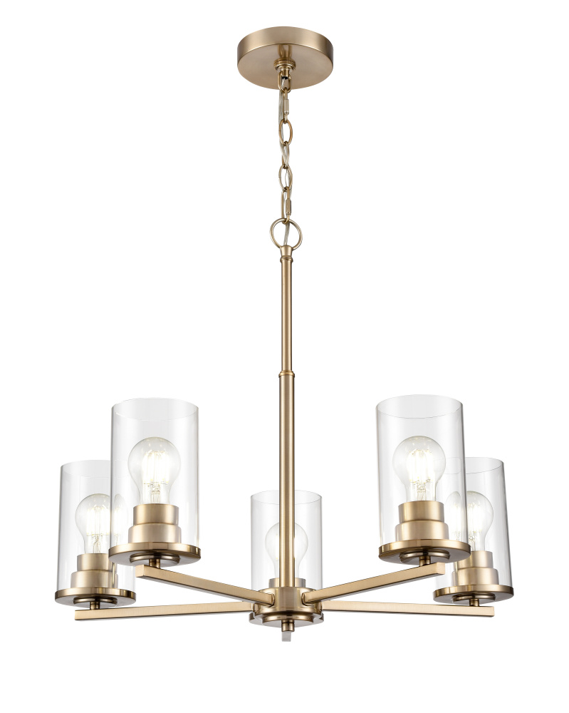 Verlana 24" Wide 5-Light Chandelier - Modern Gold