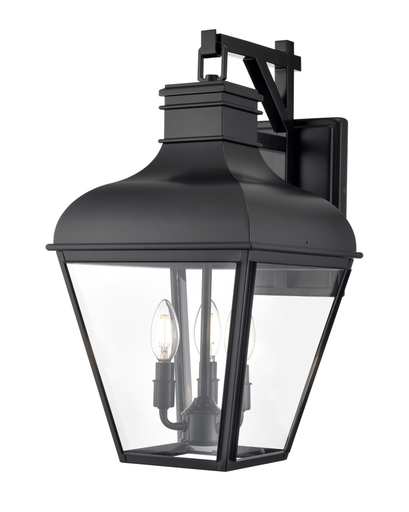 Edenton 21.25" High 3-Light Outdoor Wall Sconce - Matte Black