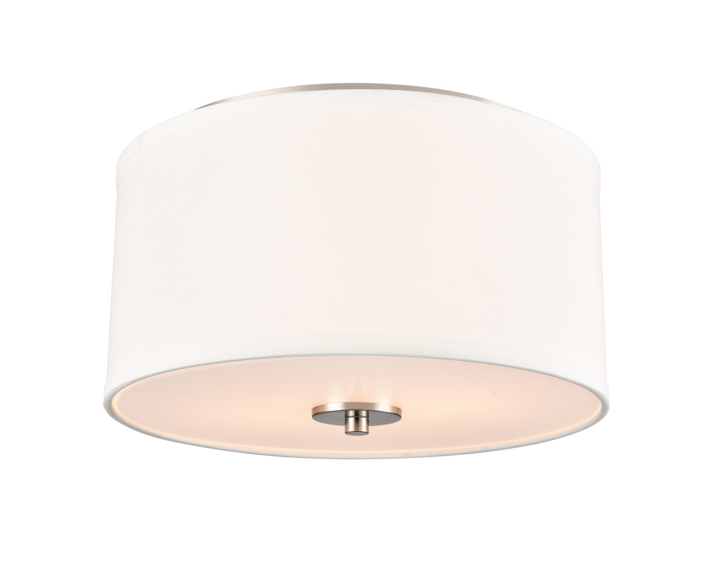 Guyten 13" Wide 2-Light Flushmount - Brushed Nickel