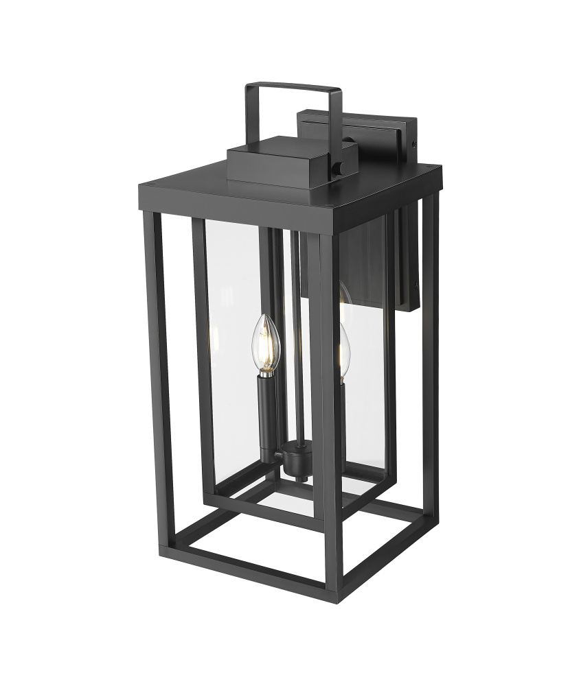 McDonough 22.25" High 2-Light Outdoor Wall Lantern - Powder Coated Black
