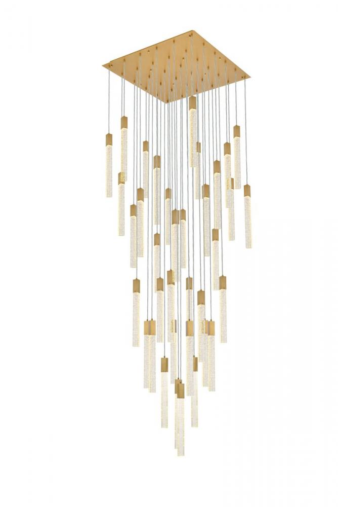 Weston 36 lights pendant in satin gold
