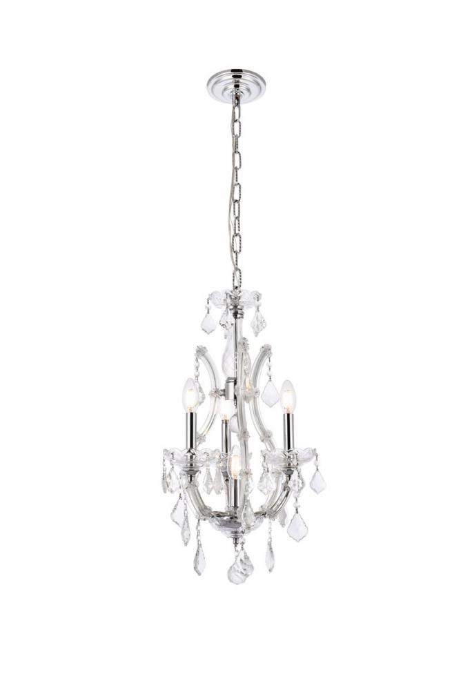 Maria Theresa 4 light Gold Pendant Clear Royal Cut Crystal