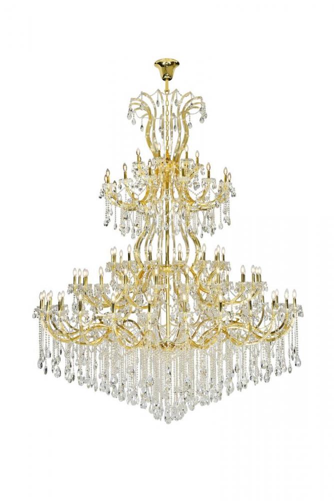 Maria Theresa 84 light Gold Chandelier with clear tear drop crystals Clear Royal Cut Crystal