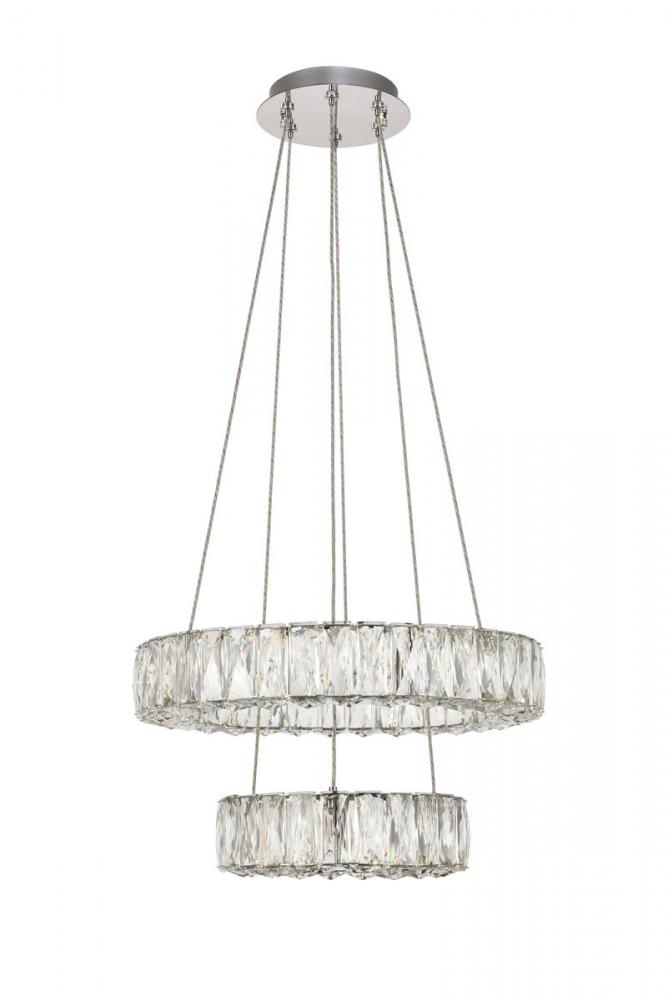 Monroe Integrated LED chip light Chrome Pendant Clear Royal Cut Crystal