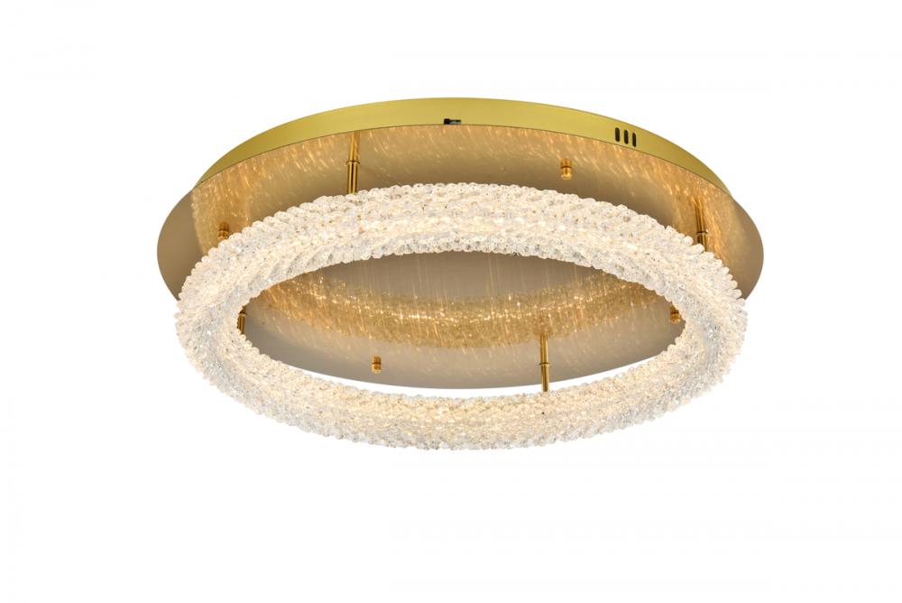 Bowen Flush Mount D26'' H5.5''LED 36W DIM 3CCT  Satin Gold