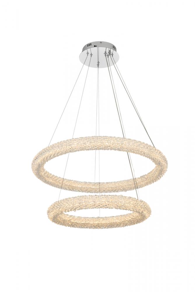 Bowen Hang D28"+D20" LED 64W DIM 3CCT  Chrome