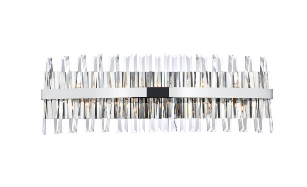 Serephina 36 inch crystal bath sconce in chrome
