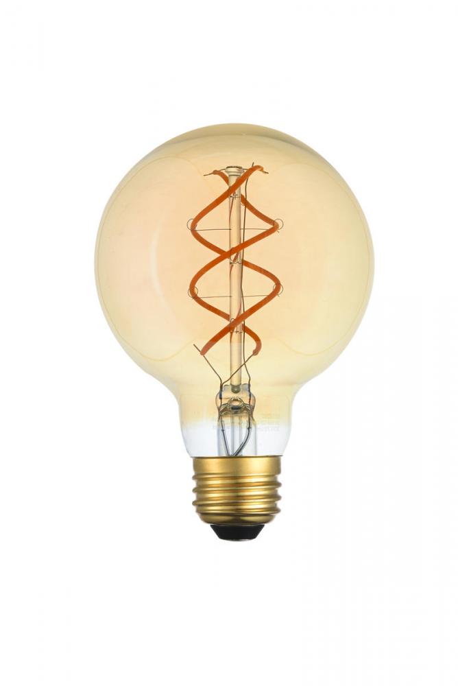 LED Decorative Helix vertical 2000K nostaligic filament 6 watts 300 lumens amber tint G25