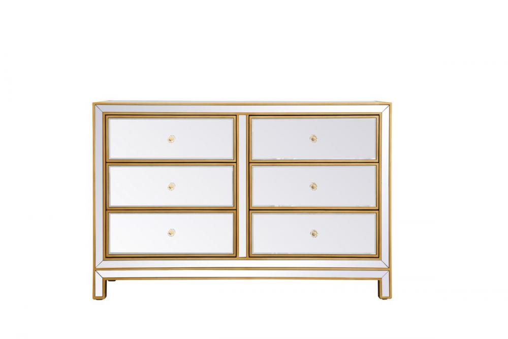 Cabinet 6 drawers 48in. W x 18in. Din. x 32in. H in gold
