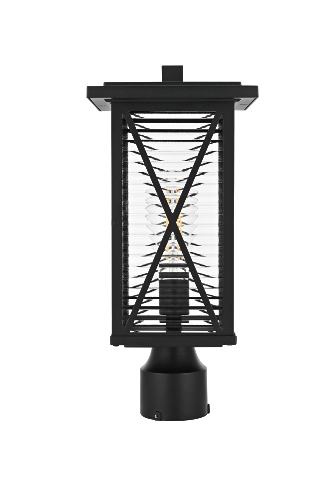 Pole Light W7.5"xD7.5"xH16.3" Lt1/E26/60W Black