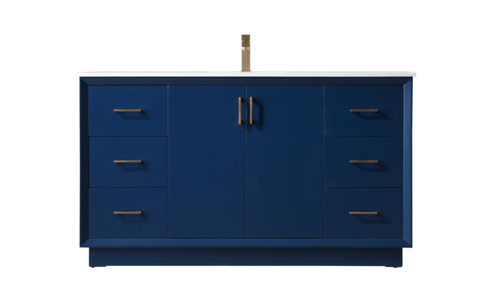 Hayes Vanity Cabinet 6Dw 2Dr 60"W x 22"D x 35"H blue