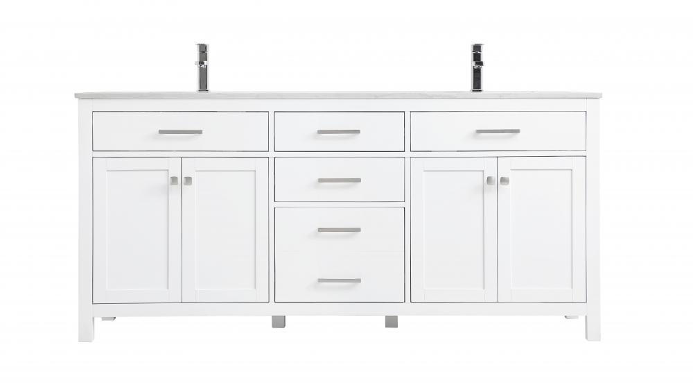 Vanity Cabinet 4dr 3dw W72"xD22"xH34" White