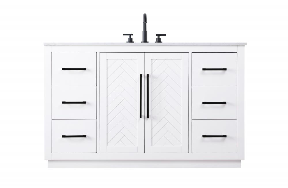 Vanity Cabinet 2Dr 6Dw W54"xD21.5"xH34" White