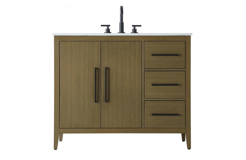 Vanity Cabinet 2Dr 3Dw 42x21.5x35 Chestnut Brown