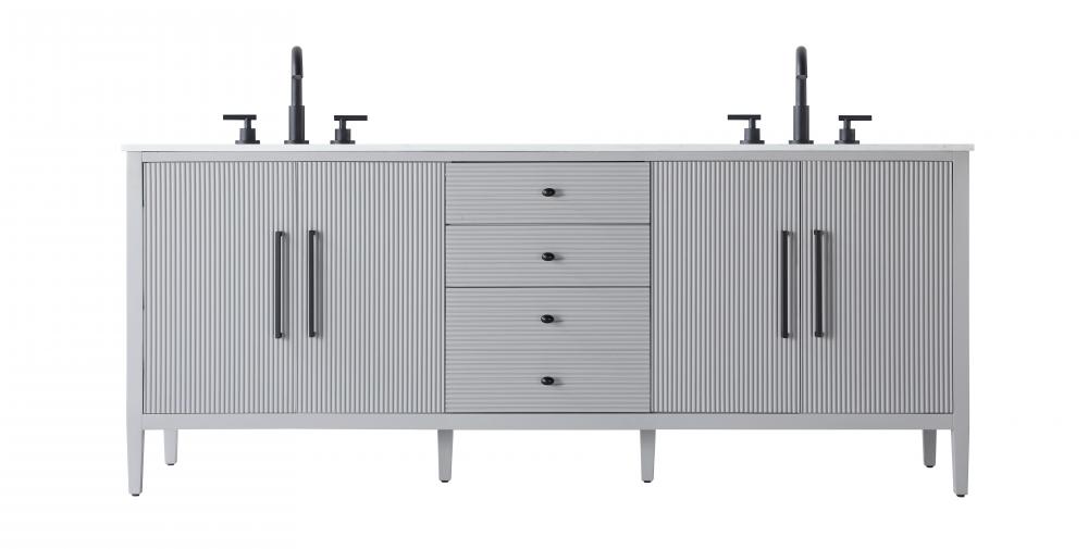 Vanity Cabinet 4Dr 3Dw 84x21.5x35 Grey