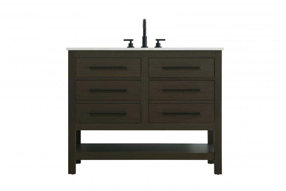 Vanity Cabinet 4DW 42"W x 22"D x 34"H Mocha Brown
