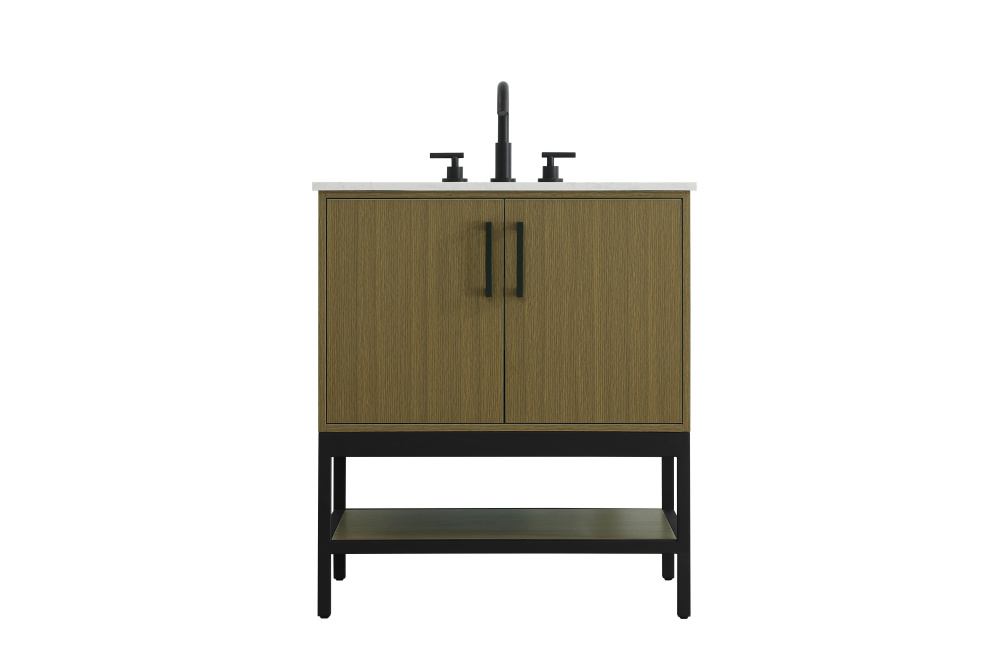 Vanity Cabinet 2Dr 30"x22"x34" Chestnut Brown