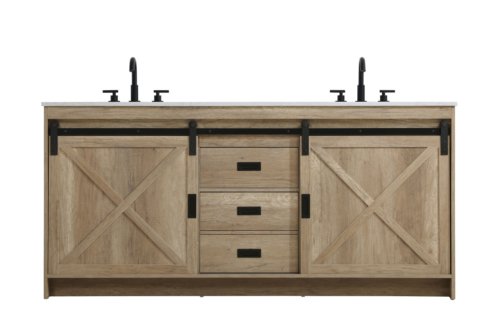 Vanity Cabinet 2Dr 2Dw 72''x34''x22'' Natural Oak