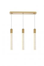 Elegant 2066S32SG - Weston 3 lights pendant in satin gold