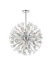 Elegant 2500D32C - Vera 32 inch crystal starburst round pendant in chrome