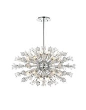 Elegant 2500D36C - Vera 36 inch crystal starburst oval pendant in chrome