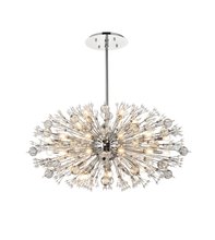 Elegant 2500D42C - Vera 42 inch crystal starburst oval pendant in chrome