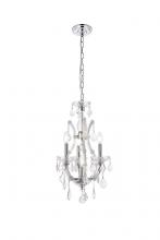 Elegant 2800D12C/RC - Maria Theresa 4 light Chrome Pendant Clear Royal Cut Crystal