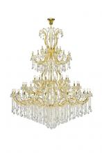 Elegant 2803G120G/RC - Maria Theresa 84 light Gold Chandelier with clear tear drop crystals Clear Royal Cut Crystal