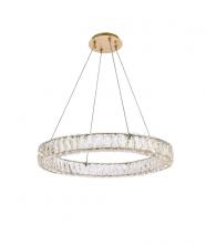 Elegant 3503D26G - Monroe 26 inch LED round Single pendant in gold