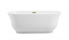 Elegant BT10259GW-BGD - Bathtub 59.1x28.3x22.4 GW with BGD drain kit