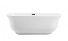 Elegant BT10267GW-MBK - Bathtub 66.9x30.7x23.2 GW with MBK drain kit