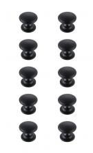 Elegant KB2004-MB-10PK - Kaid 1.2" Diameter Matte Black Mushroom Knob Multipack (Set of 10)