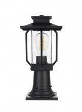 Elegant OD304P15BK - Outdoor Pole Light L7" W7" H15" L1Black